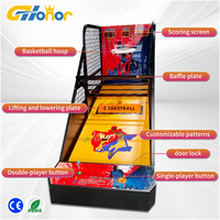 Machine d'arcade de basketball commerciale G-Honor avec structure métallique robuste, version anglaise, 110/220V, garantie 12 mois pour les centres de jeux