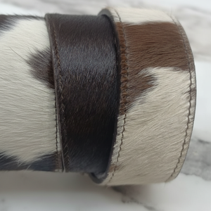 Luxury Cow Hair On <b>Leather</b> Waist Belt for <b>Men</b> & Women Pin Buckle Hair-on <b>Leather</b> Belts Custom Genuine Dress Belts From Pakistan - Product Image 1