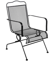 Chaises modernes en fer forgé Assemblage d'accoudoir incurvé noir Mobilier décoratif pour espaces extérieurs pour parcs hôtels villas