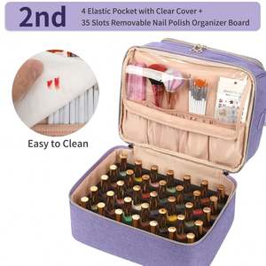 Free Sample Nail Polish Organizer Bag: Nail Polish Storage Organizer Holds 30 <b>Bottles</b> & Nail Lamp - Product Image 3