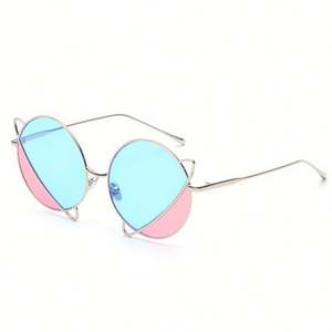 Gafas de Sol Redondas de Metal para Mujer, con Forma de Planeta, Lentes de Doble Color, Protección UV400, Venta al Por Mayor - Product Image 5