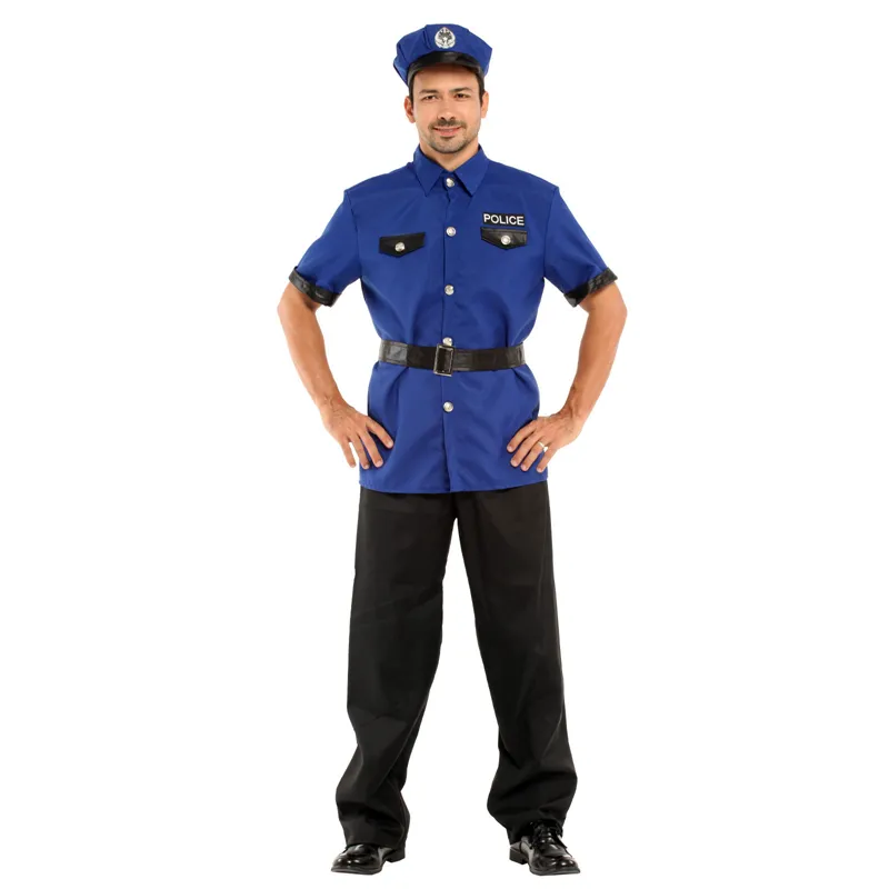 DIXU Wholesale Men Police Uniform Costumes Adult Halloween Costumes Officer Costumes For Role Play Party