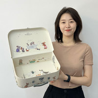 Valise Boîte Mignonne Boîte en Papier Rigide avec Poignée Valises en Carton Personnalisé Nouveau Design Fait à la Main Papier Carton Valise Boîte Cadeau