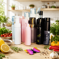 Usine Couleurs En Plastique Cosmétique Mousse Pompe Bouteille 100ml Distributeur Pulvérisation Applicateur Bouteille avec Brosse Haut pour Nettoyant Mouss