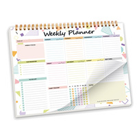Bloc-notes planificateur hebdomadaire non daté B5 avec suivi des habitudes, 52 feuilles, papier 100 g/m², 5 styles floraux bohèmes, planificateur de bureau spirale