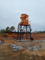 Centrale à béton électrique stationnaire HZS35 35m³/h, type élévateur à benne, avec alimentateur d'agrégats 2/3 bacs, moteur et boîte de vitesses