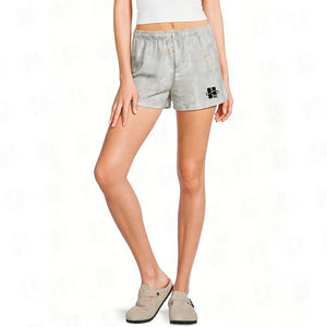 Wholesale Elastic Waist Jogger Shorts Custom Embroidery Logo Casual 100% Cotton French Terry <b>Athletic</b> Camo Women Sweat Shorts - Product Image 2