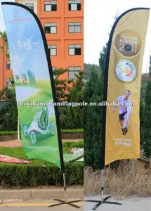 Advertising Banners And Flags Custom Advertising Outdoor Teardrop Feather Flying Beach Flag Banner Stand For Event Games