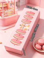 Boîte en papier rectangulaire longue personnalisée en gros avec plateau en plastique pour l'emballage de macarons, chocolats, bonbons, boîtes cadeaux
