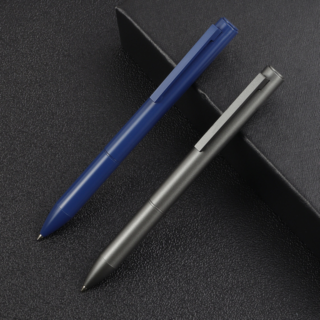 Business Office Metal Ballpoint Pen Wholesale Black Frosted Rotating Neutral Pen Fashion Sense Oil Pen Can Print LOGO