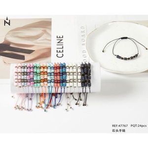 Pulsera de Piedras Negras con Cuentas Ajustable, Joyería de Moda, Set de 24 Piezas - Product Image 3
