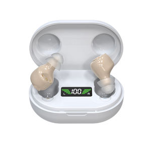 Aparelhos Auditivos CIC com Anúncio de Voz, 16 Canais, Premium, Bateria de Longa Duração, Estojo Carregador, Recarregável - Product Image 1