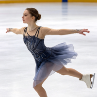 Costume de patinage artistique bleu foncé dégradé avec strass, double bretelle, sans manches, pour enfants et adultes, compétition et performance
