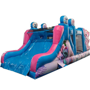 Jeux gonflables d'extérieur sur le thème de Stitch pour enfants, châteaux gonflables et structures gonflables combinées avec toboggans - Product Image 3