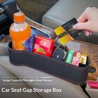 Boîte de rangement multifonctionnelle pour l'espace entre les sièges de voiture, en cuir PU, organisateur de fentes pour voiture, support de rangement pour articles divers