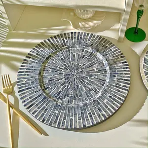 Bandeja decorativa redonda, Cenicero de mar, tocador decorativo moderno para mesa de café otomana, cocina