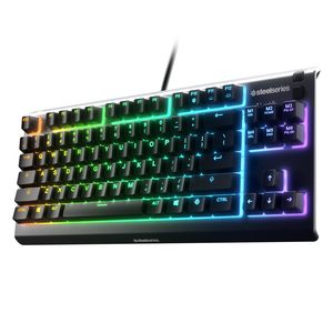 Clavier de jeu SteelSeries <span class=keywords><strong>Apex</strong></span> <span class=keywords><strong>3</strong></span> TKL RGB 84 touches, clavier mécanique filaire RGB avec câble USB, clavier compact pour les joueurs sur ordinateur portable - Product Image 1