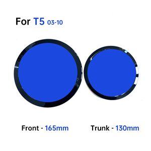 Juego de 2 Emblemas de Repuesto para Coche T5 T6, Delantero y Trasero, para Volkswagen VW Transporter T5 T6, Cromado y Negro Brillante - Product Image 1