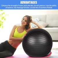 Ballon de yoga et d'exercice antidérapant NJ Pilates Gym Fitness pour l'équilibre et l'entraînement