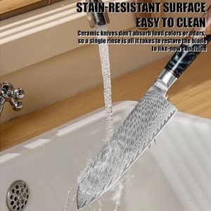 Cuchillo de Cocina de Acero Damasco con Mango de Resina Azul de Lujo, Hoja de 67 Capas VG10, Juego de Cuchillos de Cocina Japoneses - Product Image 5