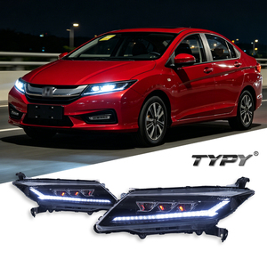 Conjunto de faros delanteros TYPY para Honda City 2015-2019: kit de conversión de lentes LED con luces diurnas e intermitentes secuenciales - Product Image 1