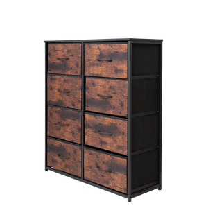 Modern Fabric Dresser 8 Drawer Freestanding MDF Storage Cabinet Stainless Steel Frame Bedroom Furniture - Product Image 4