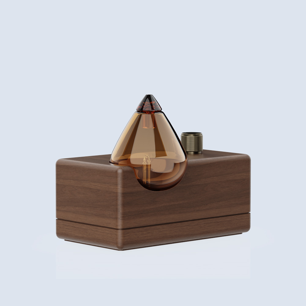 Madera de nogal + vidrio ámbar