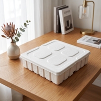 Boîte en pulpe moulée découpée à la forme, emballage écologique en papier