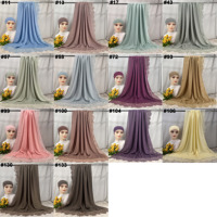 Nouvel Arrivage 2026 – Voile Modal en Dentelle 180x70 Couleur Unie – Foulard Châle Hijab Respirant en Coton et Modal pour Usage Quotidien