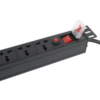 Unidad de Distribución de Protección Contra Sobrecargas 1U de 8 Vías, PDU Universal para Montaje en Rack, Toma de Corriente para Gabinete de Centro de Datos y Servidores