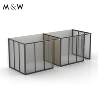 Cloison de séparation en verre acoustique professionnelle M&W, durable, insonorisée, pleine hauteur, pour salle du personnel scolaire et bureau commercial
