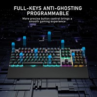 AULA F2088 F2058 104 Touches Mix Clavier Mécanique Punk Filaire Rétro-Éclairé Claviers de Jeu avec Bouton et Repose-Poignet pour Gamer