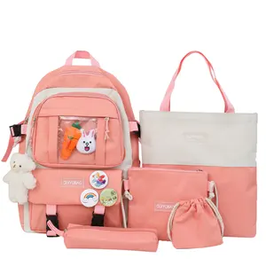 Impermeável Set Mochila Para Adolescentes 5 Em 1 Primária Schoolbag Custom Book Bags Para Crianças Students' School Bag