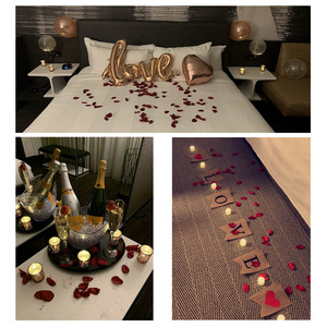 Vente en gros de pétales de <span class=keywords><strong>rose</strong></span> en satin de soie faits à la main, 200 pièces/sac, collection de fleurs artificielles pour la maison, la table, les mariages, Halloween, le Nouvel An - Product Image 6