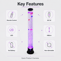 Lampe de table décorative à bulles de poissons alimentée par USB, type C, avec bulles acryliques pour chambre à coucher