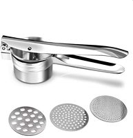 Aardappelrijder Roestvrijstalen Aardappelstamper Food Ricer Fruit En Groenten Pers Met 3 Verwijderbare En Verwisselbare Schijven