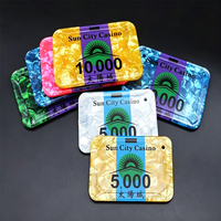 Jetons de poker rectangulaires personnalisés en acrylique pour casino, avec impression anti-contrefaçon UV, plaques et briques