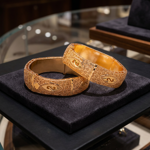 Lujo Oro Joyeria Brazaletes de moda Tinte Chapado en oro Brazaletes Kada Joyas rellenas de oro con diseño tradicional - Product Image 4