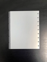 Divisor de PP de plástico esmerilado ecológico 4x6 5x7 6x8 tamaño con orificio de 9 discos y producto de archivo de 6 pestañas laterales
