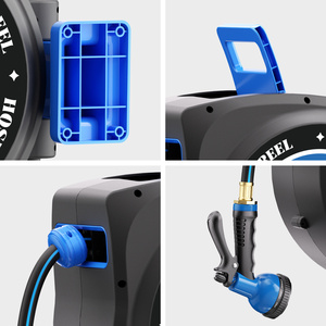 Carrete de manguera de jardín montado en la pared retráctil de presión de 50 pies carrete de manguera de ducha de plástico manguera de 15M - Product Image 5