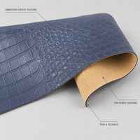 Cuir synthétique PVC gaufré effet écaille 0,9 mm, 54 pouces, avec support brossé, pour sacs fourre-tout et articles de papeterie, 17 couleurs, MOQ 1 yard