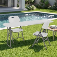 Table pliante rectangulaire en plastique de 183 cm, légère et portable, idéale pour les réceptions de mariage et les événements buffet