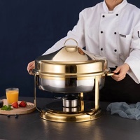 Nouvel Ensemble Chauffant de Luxe « Dubai Gold » pour Buffet Professionnel, Réchaud Suspendu Décoratif pour Plats Gourmands