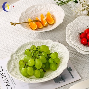 Vintage European Ceramic Tableware Embossed Lace Plate for <b>Breakfast</b> Dessert Cake Household Dinnerware <b>Set</b> - Product Image 3
