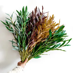 Pianta artificiale rami di ulivo foglie all'ingrosso 52cm ramo di ulivo di seta di plastica per decorazioni floreali per l'home Office di nozze