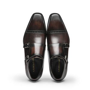 Chaussures habillées pour hommes en cuir de vachette véritable haut de gamme, faites à la main, modèle trois-joins, best-seller 2026 - Product Image 1