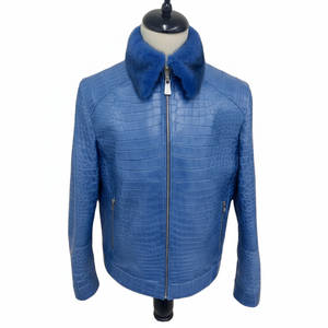 Chaquetas para Hombre, Chaqueta de Cuero con Estampado de Cocodrilo para Hombre, Cuero Vacuno Genuino, Estilo Moderno, Nueva Chaqueta de Cuero al por Mayor para Hombre - Product Image 1