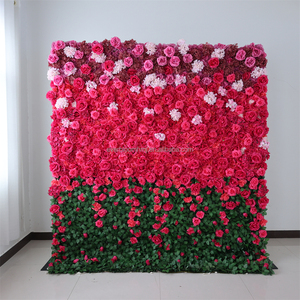 <span class=keywords><strong>T90</strong></span> toile de fond fleur tropicale Faux mur floral fleurs de mariage colorées tissu à base de couleur mélangée feuillage 7D mur de fleurs pour la décoration - Product Image 6