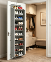 Grand porte-chaussures pliable à suspendre sur la porte, design multifonctionnel, capacité de stockage de plus de 20 paires de baskets, bottes, sandales