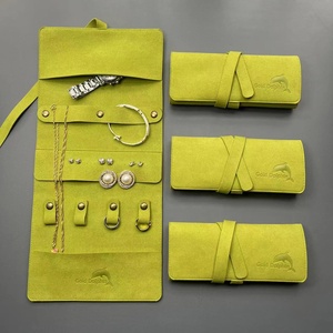 Wholesale Custom Microfiber Travel Jewelry Bag Storage Organizer for Ring Earring Necklace Foldable Velvet <strong>Jewellery</strong> <strong>Roll</strong> - Product Image 4